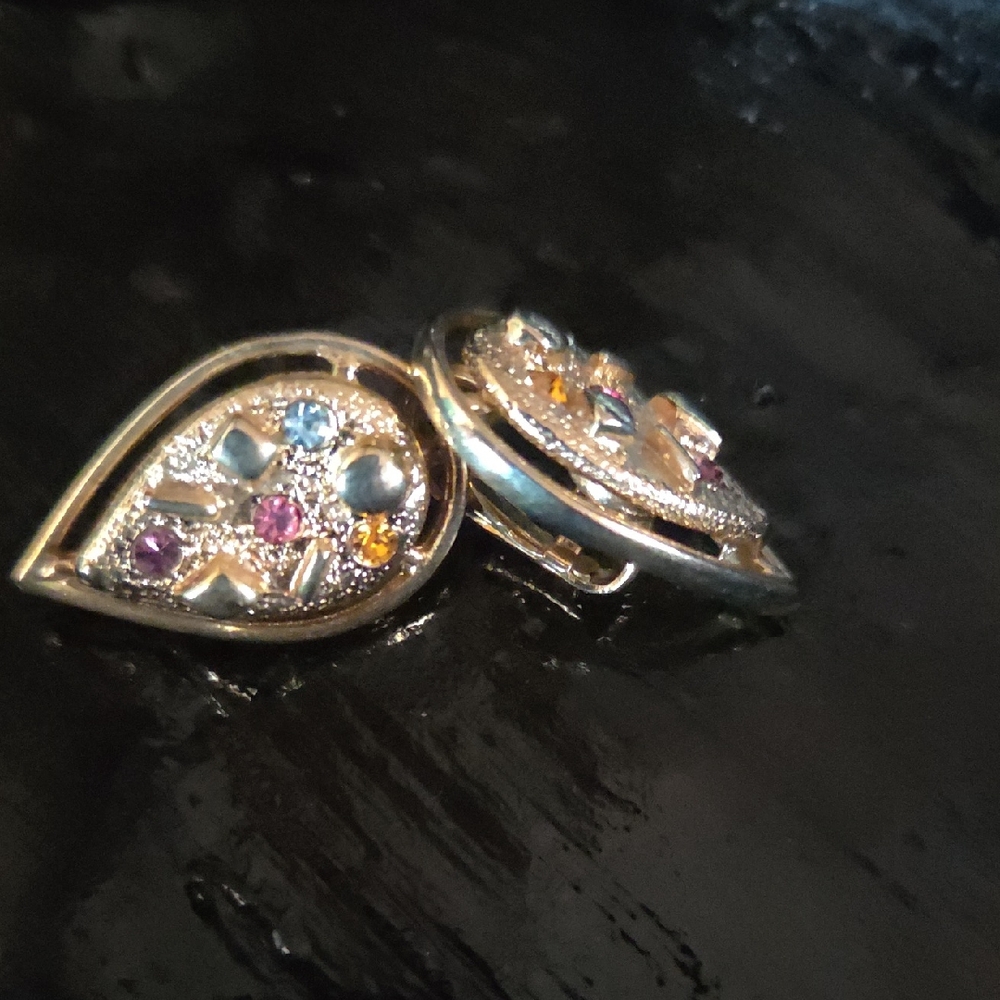 Elegant Gold and Silver Teardrop Earrings